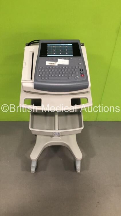 GE MAC 1600 ECG Machine on Stand with 1 x 10-Lead ECG Lead (Powers Up) * SN SDE14200040NA * * Mfd 2014 *