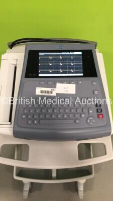 GE MAC 1600 ECG Machine on Stand with 1 x 10-Lead ECG Lead (Powers Up) * SN SDE14200040NA * * Mfd 2014 * - 2