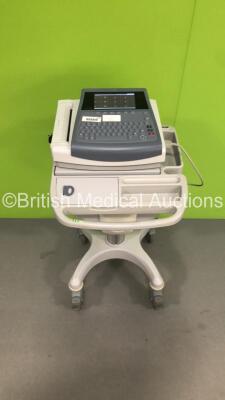 GE MAC 1600 ECG Machine on Stand with 1 x 10-Lead ECG Lead (Powers Up) * SN SDE10180047NA * * Mfd 2010 *