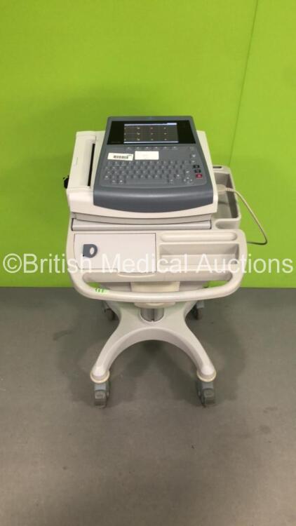 GE MAC 1600 ECG Machine on Stand with 1 x 10-Lead ECG Lead (Powers Up) * SN SDE10180047NA * * Mfd 2010 *