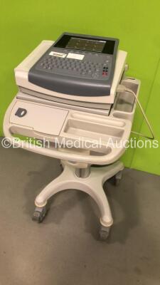 GE MAC 1600 ECG Machine on Stand with 1 x 10-Lead ECG Lead (Powers Up) * SN SDE10180047NA * * Mfd 2010 * - 5