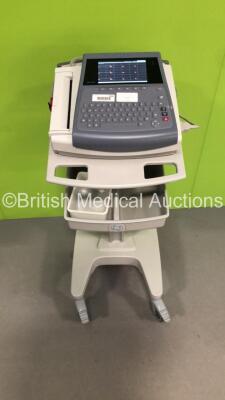 GE MAC 1600 ECG Machine on Stand with 1 x 10-Lead ECG Lead (Powers Up) * SN SDE12480015NA * * Mfd 2012 *