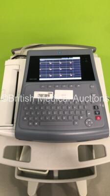 GE MAC 1600 ECG Machine on Stand with 1 x 10-Lead ECG Lead (Powers Up) * SN SDE12480015NA * * Mfd 2012 * - 3