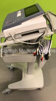 GE MAC 1600 ECG Machine on Stand with 1 x 10-Lead ECG Lead (Powers Up) * SN SDE12480015NA * * Mfd 2012 * - 5