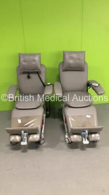 2 x Bionic ComfortLine Electric Dialysis Chairs with Controllers * SN 13123-019 / 09H17-033 *