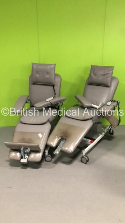 2 x Bionic ComfortLine Electric Dialysis Chairs with Controllers * 1 x Foot Rest Not Attached-See Photos * * SN