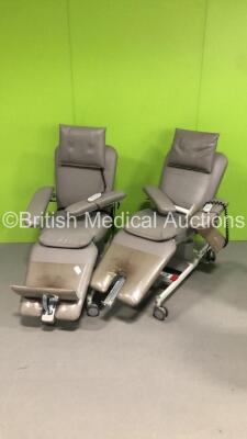 2 x Bionic ComfortLine Electric Dialysis Chairs with Controllers * 1 x Foot Rest Not Attached-See Photos * * SN - 2