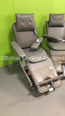 2 x Bionic ComfortLine Electric Dialysis Chairs with Controllers * 1 x Foot Rest Not Attached-See Photos * * SN - 3