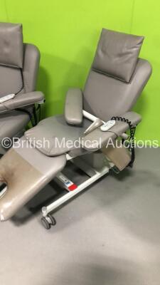 2 x Bionic ComfortLine Electric Dialysis Chairs with Controllers * 1 x Foot Rest Not Attached-See Photos * * SN - 5