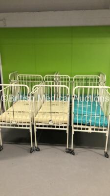 5 x Infant Cots with 5 x Mattresses