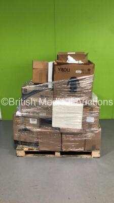 Pallet of Consumables Including Avanos Jejunal Feeding Tube, Intersurgical 22F Connectors and Smiths Medical Cuff Inflator/Pressure Gauge