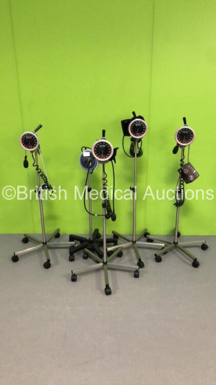 4 x Welch Allyn BP Meters on Stand and 1 x Riester BP Meter on Stand