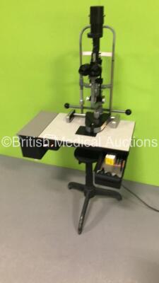 Haag Streit Bern SL 900 Slit Lamp with 2 x 10x Eyepieces on Table (Powers Up with Good Bulb) * SN B9003164 * - 3