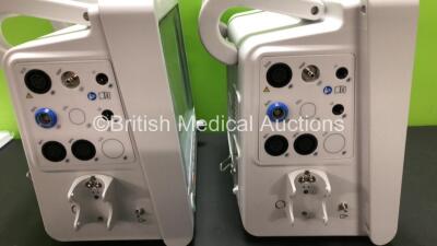 2 x EDAN iM60 Touch Screen Patient Monitors Including ECG, SpO2, NIBP, IBP1, IBP2, T1, T2 and CO2 Module Holder Options with 2 x Batteries, 2 x BP Hoses, 2 x BP Cuff, 2 x IBP Pressure Transducers, 2 x SpO2 Sensors, 2 x CO2 Sampling Lines, 2 x AC Power Cab - 3