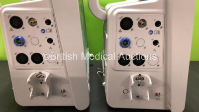 2 x EDAN iM60 Touch Screen Patient Monitors Including ECG, SpO2, NIBP, IBP1, IBP2, T1, T2 and CO2 Module Holder Options with 2 x Batteries, 2 x BP Hoses, 2 x BP Cuff, 2 x IBP Pressure Transducers, 2 x SpO2 Sensors, 2 x CO2 Sampling Lines, 2 x AC Power Cab - 3