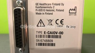GE Type E-CAiOV-00 Gas Module with Spirometry and Water Trap *Mfd 2011-05* **SN6748809** - 3