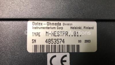 1 x Datex Ohmeda Type M-CAIO..02 Gas Module with Trap *Mfd 2004* and 1 x Datex Ohmeda Type M-NESTPR..01 Module *Mfd 2003* **SN 5139739 - 4853574** - 4