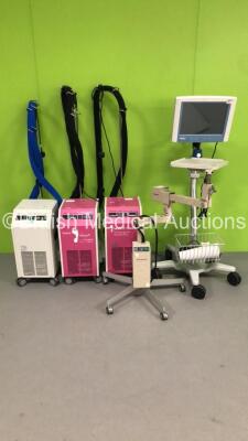 Mixed Lot Including 3 x Paxman Scalp Coolers,1 x LiDCO Plus Hemodynamic Monitor * HDD Removed * and 1 x Olympus Colposcope Stand with Light Source