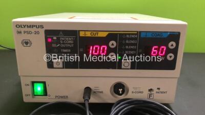 Olympus PSD-20 Electrosurgical Diathermy Unit with Cables (Powers Up with S-Cord Alarm) *7902724 / FS0111551* - 2