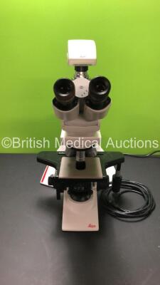 Leica DM2500 Bench Binocular Microscope (Powers Up) with 2 x HC PLAN s 10x 22 Eyepieces, 5 x Optics Including 1 x HCX PL FLUOTAR 100x 1.30 OIL, 1 x 40x 0.75, 1 x 10x 0.30, 1 x 5x 0.15, 20x 0.50, 1 x 1.25x 0.04 and 1 x Leica DFC420 Digital Camera