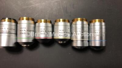 Leica DM2500 Bench Binocular Microscope (Powers Up) with 2 x HC PLAN s 10x 22 Eyepieces, 5 x Optics Including 1 x HCX PL FLUOTAR 100x 1.30 OIL, 1 x 40x 0.75, 1 x 10x 0.30, 1 x 5x 0.15, 20x 0.50, 1 x 1.25x 0.04 and 1 x Leica DFC420 Digital Camera - 8