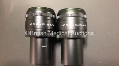 Leica DM4000 B Bench Binocular Microscope (Powers Up) with 2 x HC PLAN s 10x 25 M Eyepieces, 7 x Leica Optics Including 1 x HCX PL FLUOTAR 1.25x 0.04, 1 x 2.5x 0.07, 1 x 5x 0.15, 1 x HC PL APO 10x 0.40, N PLAN 63x 0.80, HC PLAN APO 20x 0.70, 1 x HCX PL AP - 5