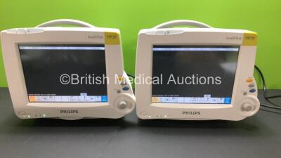 2 x Philips IntelliVue MP20 Patient Monitors *Mfds - 2010 and 2010* (Both Power Up)