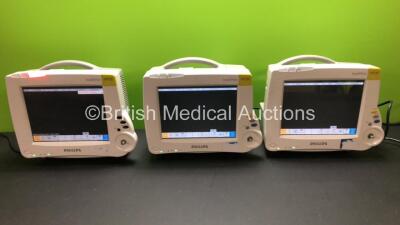 3 x Philips IntelliVue MP20 Patient Monitors *Mfds - 2010 - 2010 -2010* (All Power Up with Missing Dials and Some Buttons - See Photos)