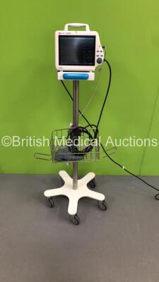 InterMed Penlon PM-8000 Patient Monitor on Stand with SpO2,ECG and BP Options,1 x BP Hose and 1 x SpO2 Finger Sensor (Powers Up) * Asset No FS0111795 *