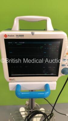 InterMed Penlon PM-8000 Patient Monitor on Stand with SpO2,ECG and BP Options,1 x BP Hose and 1 x SpO2 Finger Sensor (Powers Up) * Asset No FS0111795 * - 3