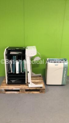 Fujifilm FCR Capsula XL II CR Reader with Curix Cassette Rack,10 x Assorted Fujifilm X-Ray Cassettes and Stand (Powers Up) * Mfd 2008 *