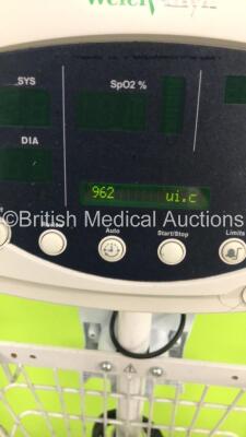 Welch Allyn 53N00 Patient Monitor on Stand with 1 x BP Hose and 1 x SpO2 Finger Sensor (Powers Up in Service Mode and Damaged-See Photos * SN JA120946 * - 3