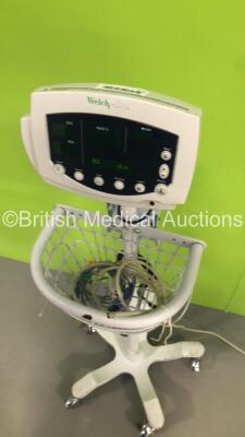 Welch Allyn 53N00 Patient Monitor on Stand with 1 x BP Hose and 1 x SpO2 Finger Sensor (Powers Up in Service Mode and Damaged-See Photos * SN JA120946 * - 5