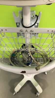 Welch Allyn 53N00 Patient Monitor on Stand with 1 x BP Hose and 1 x SpO2 Finger Sensor (Powers Up in Service Mode and Damaged-See Photos * SN JA120946 * - 6