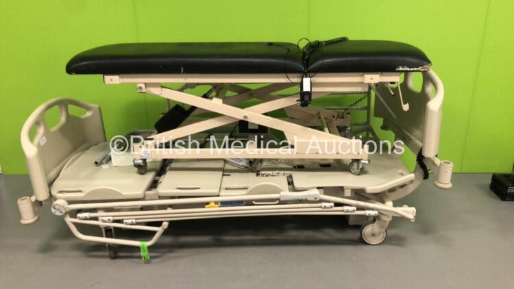 1 x HIll-Rom Electric Hospital Bed with Controller and 1 x Bristol Maid Electric Patient Examination Couch with Controller - Damage to Cushion