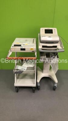 1 x Philips Page Writer Trim II ECG Machine (Powers Up) and 1 x Hewlett Packard Pagewriter 200i ECG Machine on Stand (Draws Power - Blank Screen) - 5