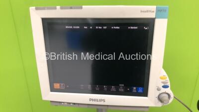 1 x Philips IntelliVue MP70 Patient Monitor on Stand * Mfd 2011 * and 1 x GE Pro 400V2 Patient Monitor on Stand with 1 x SpO2 Finger Sensor and 1 x BP Hose (Both Power Up) - 4