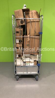 Cage of Mixed Consumables Including Merit Medical Meritrans DTXPlus Single Transducer Sets,Vacuette Quickshield Safety Tube Holders and Male 2 Male Luer Locks (Cage Not Included)