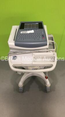 GE MAC 1600 ECG Machine on Stand with 1 x 10-Lead ECG Lead (Powers Up) * SN SDE08400087NA * * Mfd 2008 *