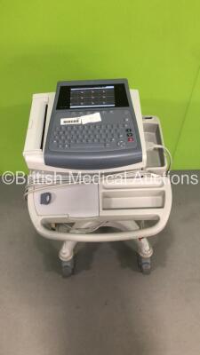 GE MAC 1600 ECG Machine on Stand with 1 x 10-Lead ECG Lead (Powers Up) * SN SDE08400087NA * * Mfd 2008 * - 2