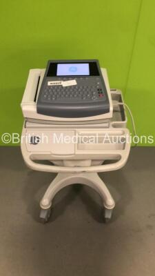 GE MAC 1600 ECG Machine on Stand with 1 x 10-Lead ECG Lead (Powers Up) * SN SDE08420166NA * * Mfd 2008 *