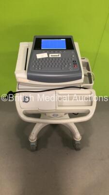 GE MAC 1600 ECG Machine on Stand with 1 x 10-Lead ECG Lead (Powers Up) * SN SDE08400093NA * * Mfd 2008 *