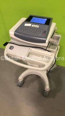 GE MAC 1600 ECG Machine on Stand with 1 x 10-Lead ECG Lead (Powers Up) * SN SDE08400093NA * * Mfd 2008 * - 8