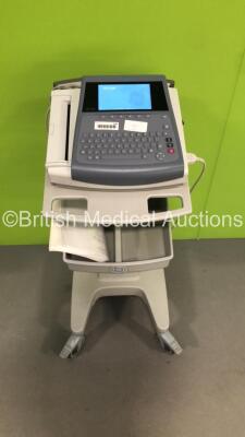 GE MAC 1600 ECG Machine on Stand with 1 x 10-Lead ECG Lead (Powers Up) * SN SDE08440102NA * * Mfd 2008 *