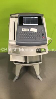 GE MAC 1600 ECG Machine on Stand with 1 x 10-Lead ECG Lead (Powers Up) * SN SDE08440102NA * * Mfd 2008 * - 2