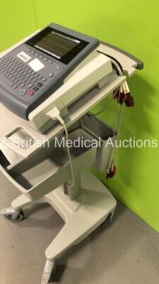 GE MAC 1600 ECG Machine on Stand with 1 x 10-Lead ECG Lead (Powers Up) * SN SDE08440102NA * * Mfd 2008 * - 5