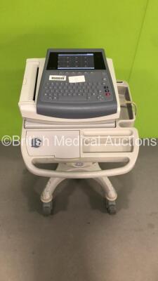 GE MAC 1600 ECG Machine on Stand with 1 x 10-Lead ECG Lead (Powers Up) * SN SDE08400092NA * * Mfd 2008 *