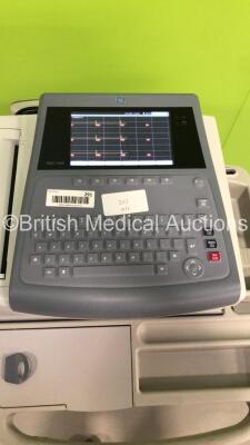 GE MAC 1600 ECG Machine on Stand with 1 x 10-Lead ECG Lead (Powers Up) * SN SDE08400092NA * * Mfd 2008 * - 2