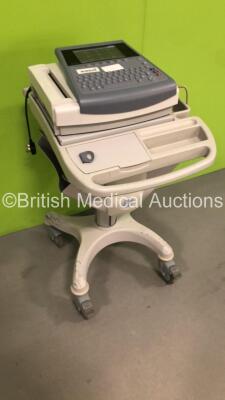 GE MAC 1600 ECG Machine on Stand with 1 x 10-Lead ECG Lead (Powers Up) * SN SDE08400092NA * * Mfd 2008 * - 3