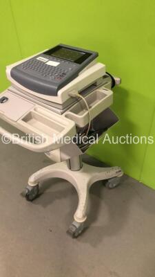 GE MAC 1600 ECG Machine on Stand with 1 x 10-Lead ECG Lead (Powers Up) * SN SDE08400092NA * * Mfd 2008 * - 4